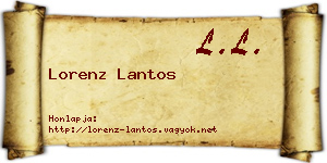Lorenz Lantos névjegykártya